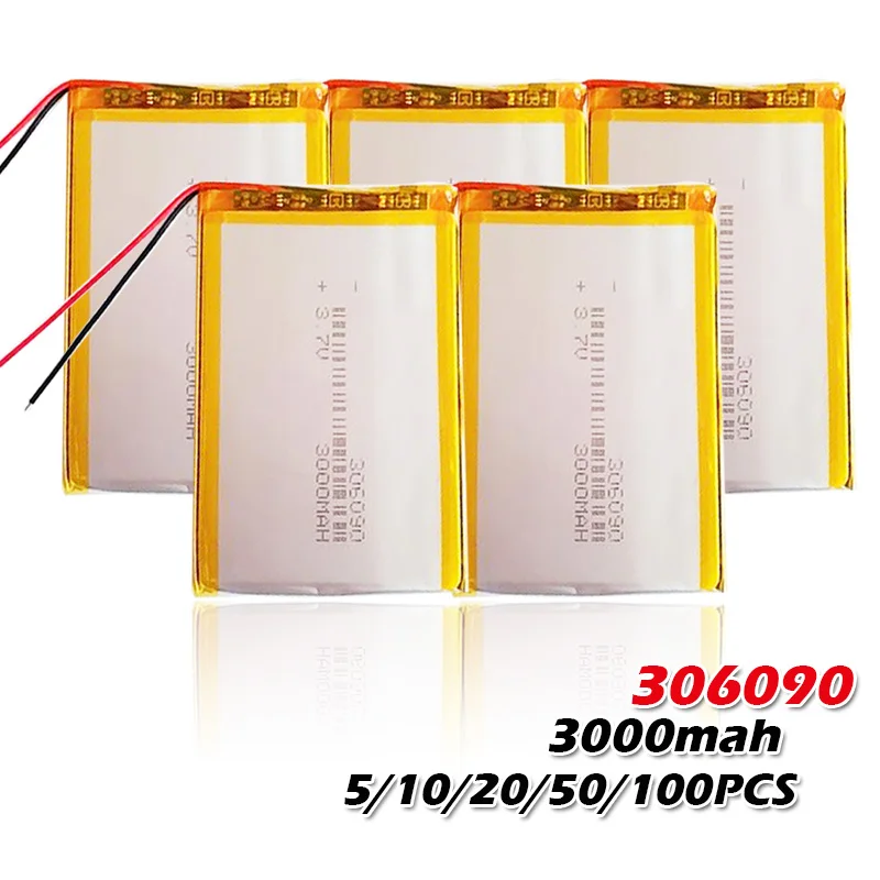 3 7 V 3000mah 306090 литиевая полимерная аккумуляторная батарея для планшета мобильного