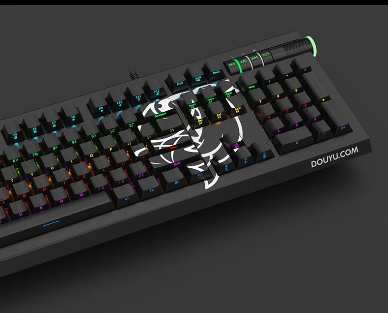 Ajazz Douyu DKM800 RGB с подсветкой Мультимедиа USB Проводная Механическая игровая клавиатура боковые резные брелки черная Ble Axis