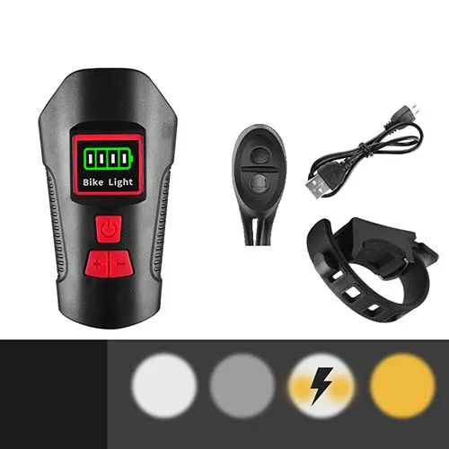 Upgrade Red Велосипедный фонарь Водонепроницаемый usb зарядка велосипед передний свет фонарик руль велосипедный фонарик для головы рог измеритель скорости ЖК-экран - Цвет: Upgrade Red