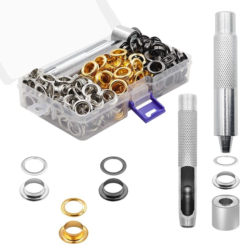 Juego de Herramientas de ojales, ojales con ojal, herramientas de ajuste para lona de cuero, ropa de lona de 150 pulgadas, 2/5 juegos