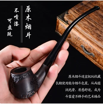

Best ebony pipe, Chinese pipe, 10 pieces of tools, hand bent wood pipe, metal filter element can be cleaned