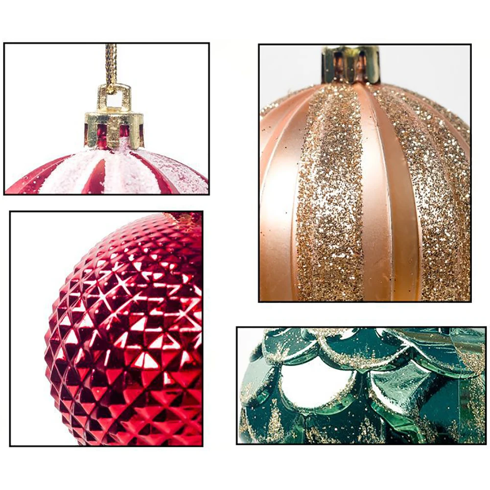 12PCS Christmas Tree Ball Decor Ball Bauble Christmas Party Hanging Ball Ornament 6cm Decorations for Home Xmas Decoration Gifts