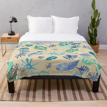 

Romantic Beach Pattern Throw Blanket Soft Sherpa Blanket Bed Sheet Single Knee Blanket Office Nap Blanket