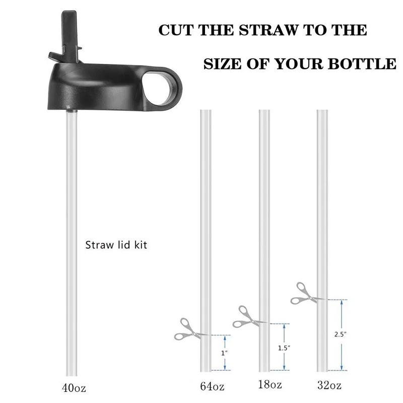 Для гидро колба соломенная откидная крышка 18 32 40 64oz широкий рот бутылка для воды чашка крышка с 2 соломы