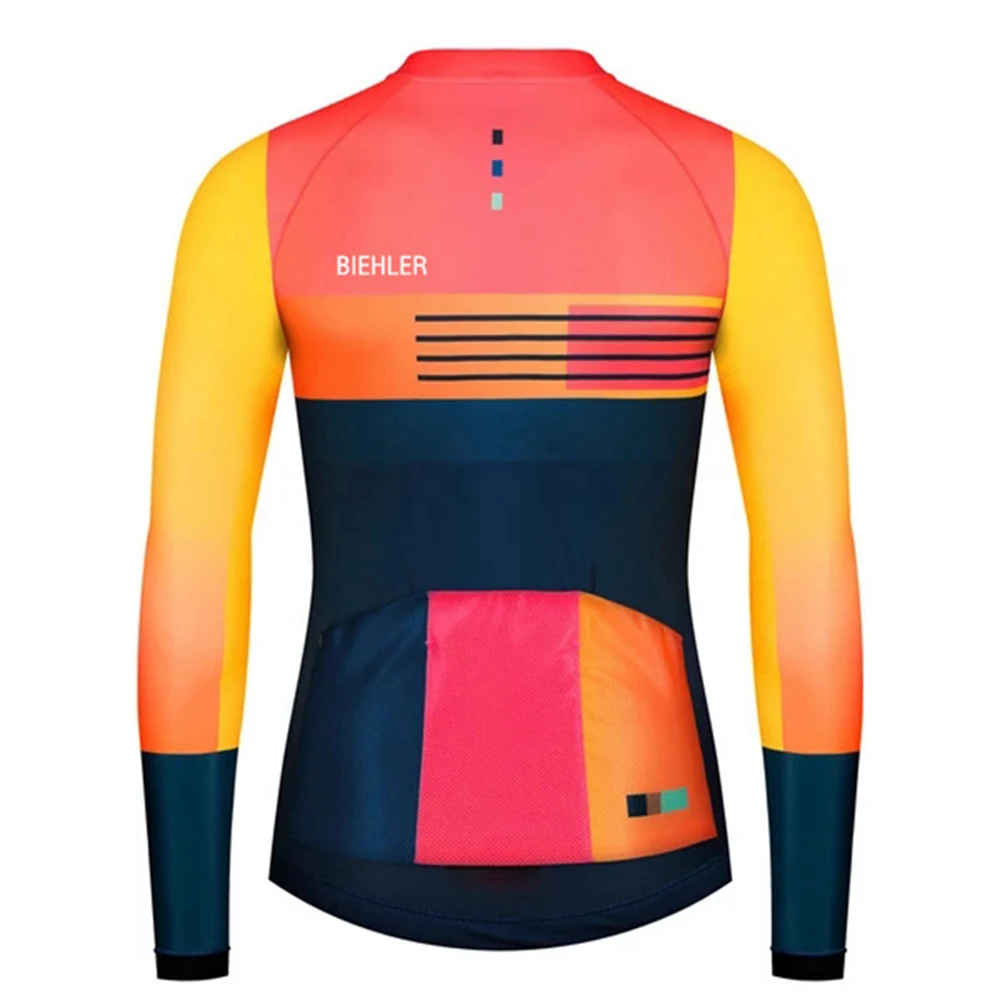 BIEHLER Long Sleeve Cycling Jersey MTB Bike Cycling Clothing Wear Summer Bicycle Clothes Ropa De Ciclismo For Man