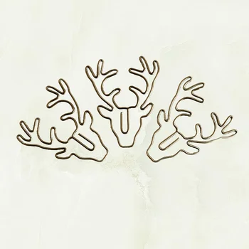 

20PCS Paper Clips Sturdy Practical Elk Shape Note Mark Clips for School Card