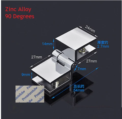 90 Degrees Zinc 4 шт./лот хромированная твердая латунь цинк 5-8 мм стеклянная дверная петля Показать чехол шкаф для вина 0 90 180 градусов боковое стекло - Цвет: 90 Degrees Zinc