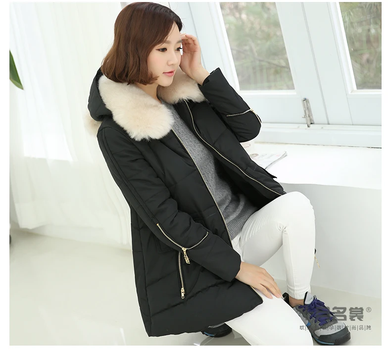 Pregnant Women Cotton Overcoat Large Size Maternity Clothes Thick Winter Tops Autumn And Winter Cotton-padded Jacket Mid-length