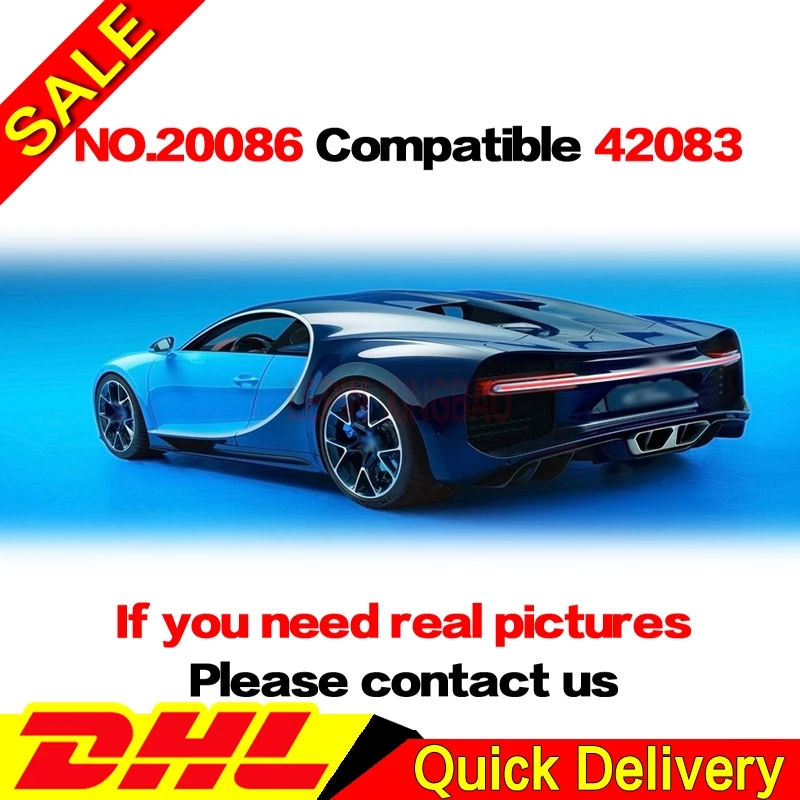 DHL LP 20086 Technic Bugattieding с функцией питания автомобильный набор leoggings 42083 строительные кубики, детские игрушки Рождественский подарок