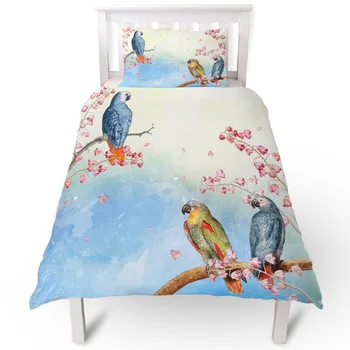 

Parrot On A Branch Duvet Cover Pillow Case Quilt Cover Set Bedclothes Single Bedding Sets For Bed