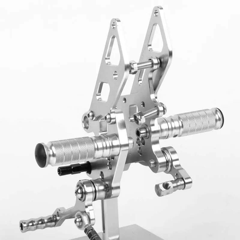 SMOK педаль мотоцикла для Kawasaki NINJA 250R/EX250 2008 2009 2010 2011 2012 Алюминиевый сплав Rearset подножки черный - Цвет: Серебристый