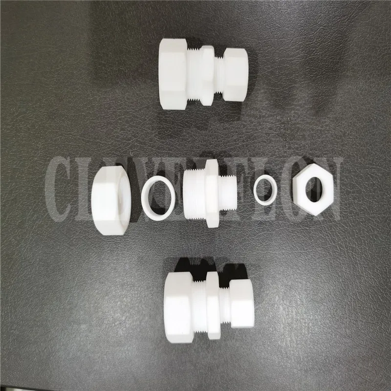 Corrosive resistance PTFE tube fitting F4 plastic straight reducer union pipe connector