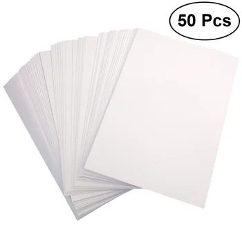 

50Pcs High Glossy Photo Paper 120G Double-side Picture Printing Paper for Printers (White)