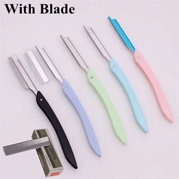 

Hair Cut Razors Home Eyebrow Trimmers Razors Cutting Barber Salon Hairdresser Tools Scraping Eyebrow Knife 100 + 100 Blades 108#