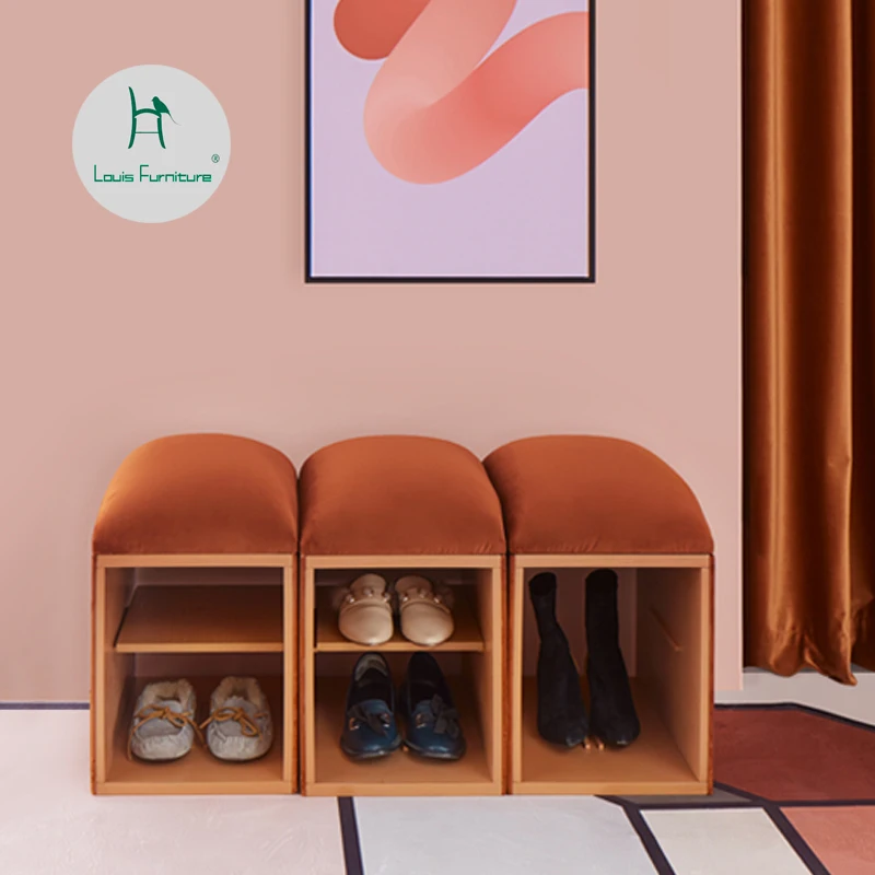 Louis Fasshion armario de zapatos, mueble nórdico de tela simple, sofá