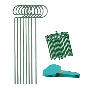 

8pcs Reusable Plant Support Stake Set For Flower Outdoor Garden Practical Vertical Climbing Single Stem Label Cable Tie Metal