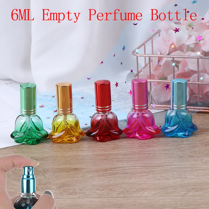 

Cosmetic Spray Bottle Portable Empty Bottle Travel Refillable Scent Sprayer Bottle 6ML Rose Shaped Perfume Spray Bottle