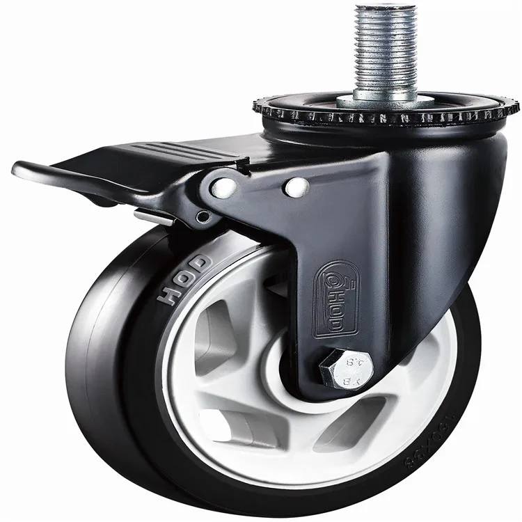 

Houde Truckle Universal Wheel Directional Wheel with Brake Bearing Industrial Polyurethane Pu Trolley Steering Wheel Wheels