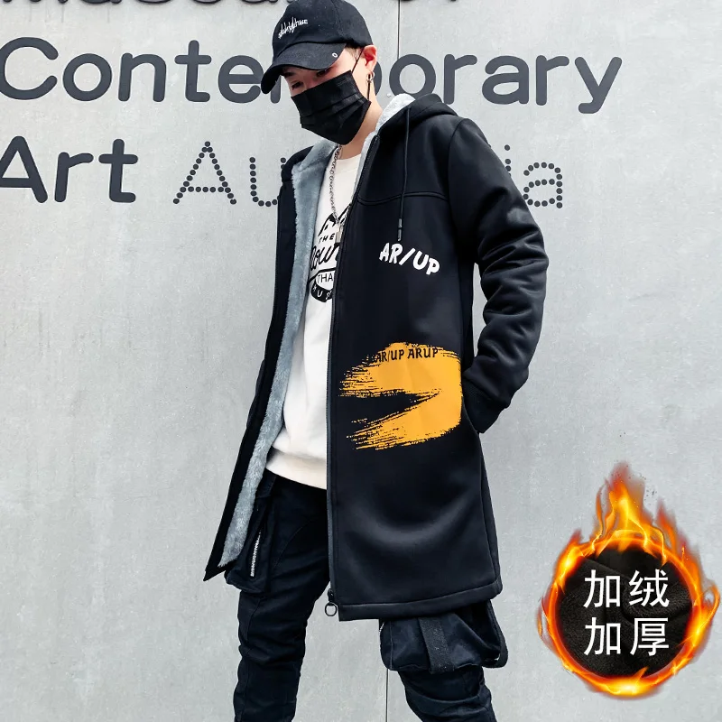 В стиле «хип-хоп» с Шерстяное пальто Для мужчин письмо Модные принты Harajuku ветровка для ночного клуба Пальто Повседневная Верхняя одежда