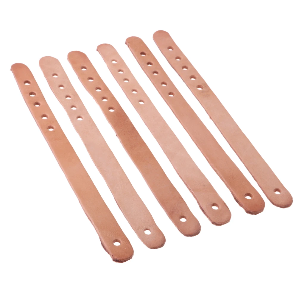 Pack of 6 Pool Eight Ball Table Pocket Rail Leather Belt Billiards Accessories