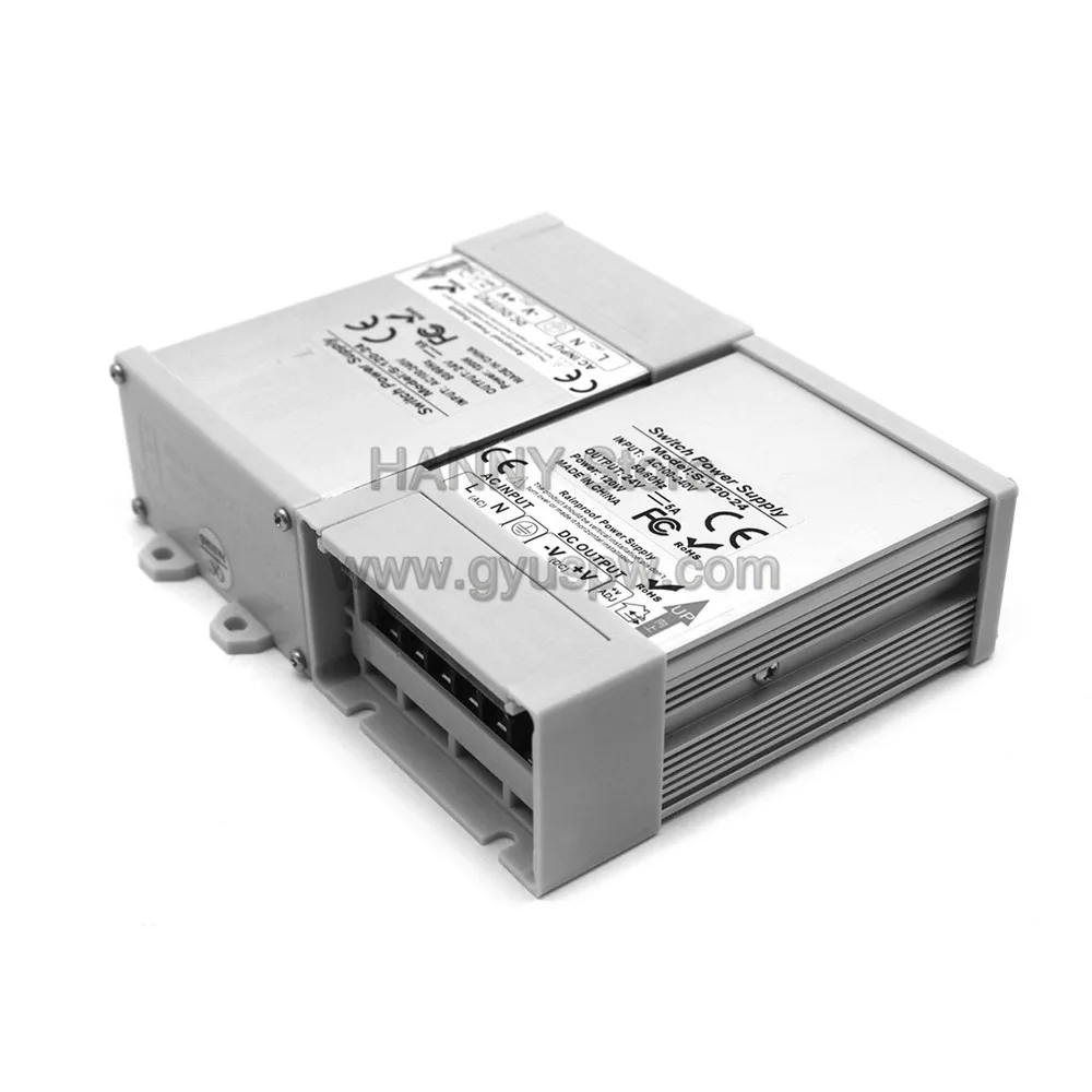 Одиночный выход DC24V 5A 120 Вт непромокаемый источник питания Трансформаторы 110 В 220 В AC DC 24 В SMPS для светодиодных лент светильник монитор cctv