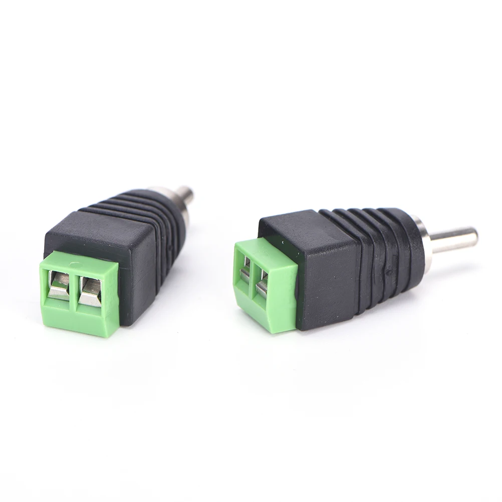 

4pcs/Lot CCTV Phono RCA Male Plug TO AV Terminal Connector Video AV Speaker Wire Cable To Audio Male RCA Connector Adapter