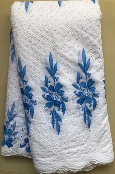 

5 yard Swiss lace fabric 2020 latest heavy bead embroidery African cotton fabrics Swiss voile lace popular Dubai style ELL4850