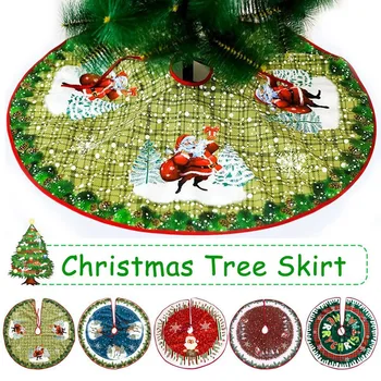

Christmas Tree Skirt Colorful Non-Woven Fabric Christmas Tree Ornaments Tree Dress Round Skirt Home Festive Decorations