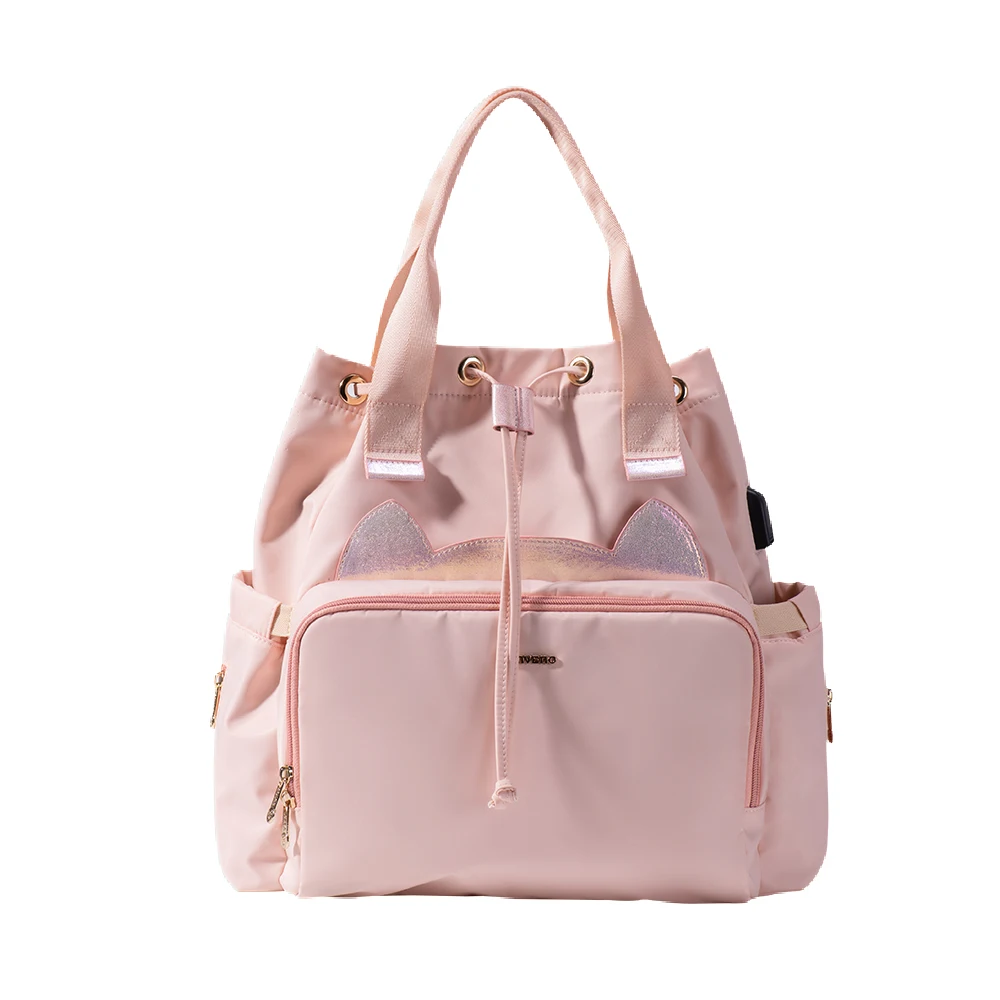 Pink Sunveno модная сумка для подгузников для мам, сумка для кормления, рюкзак для путешествий, дизайнерская сумка для малышей, рюкзак для подгузников - Цвет: Pink