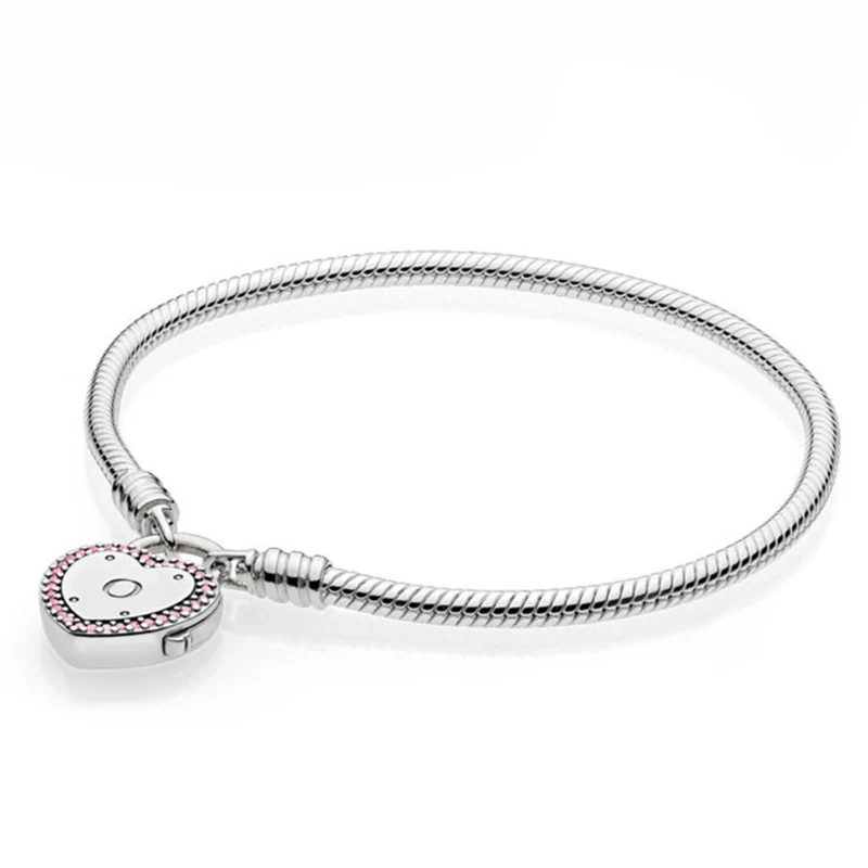 XIAOYI аутентичный стерлингового серебра 925 браслет Любовь День Святого Валентина женский Pandoras романтический подарок ювелирные изделия - Цвет камня: Черный