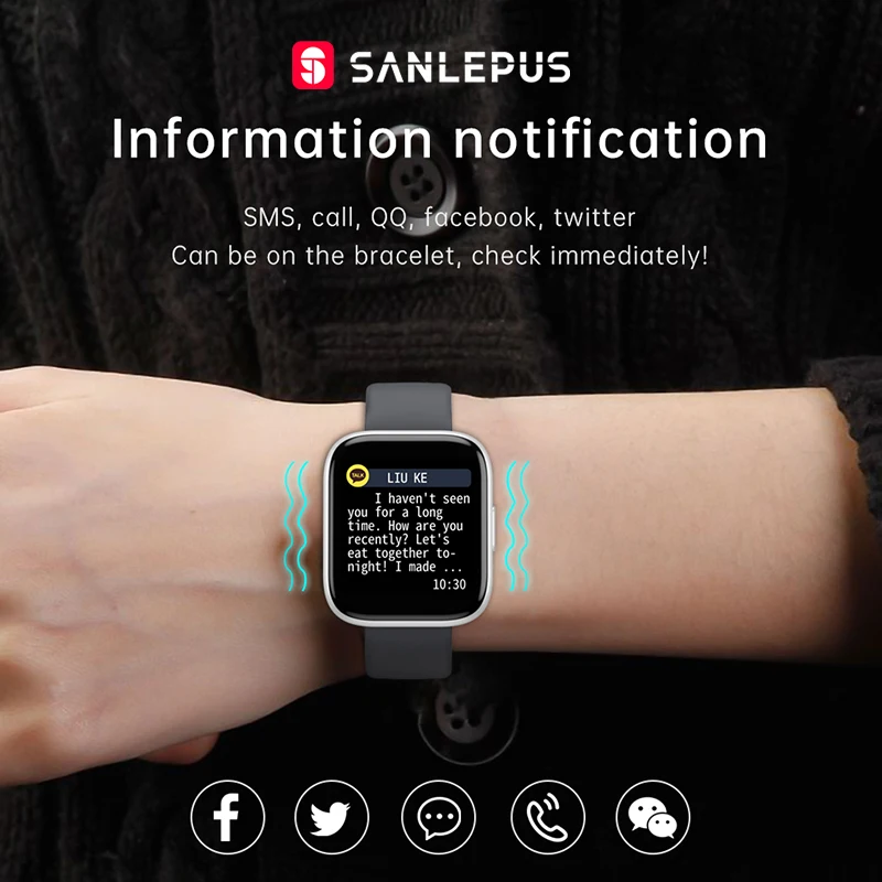 Смарт часы SANLEPUS 2020 с Bluetooth вызовом умные для мужчин и женщин водонепроницаемый