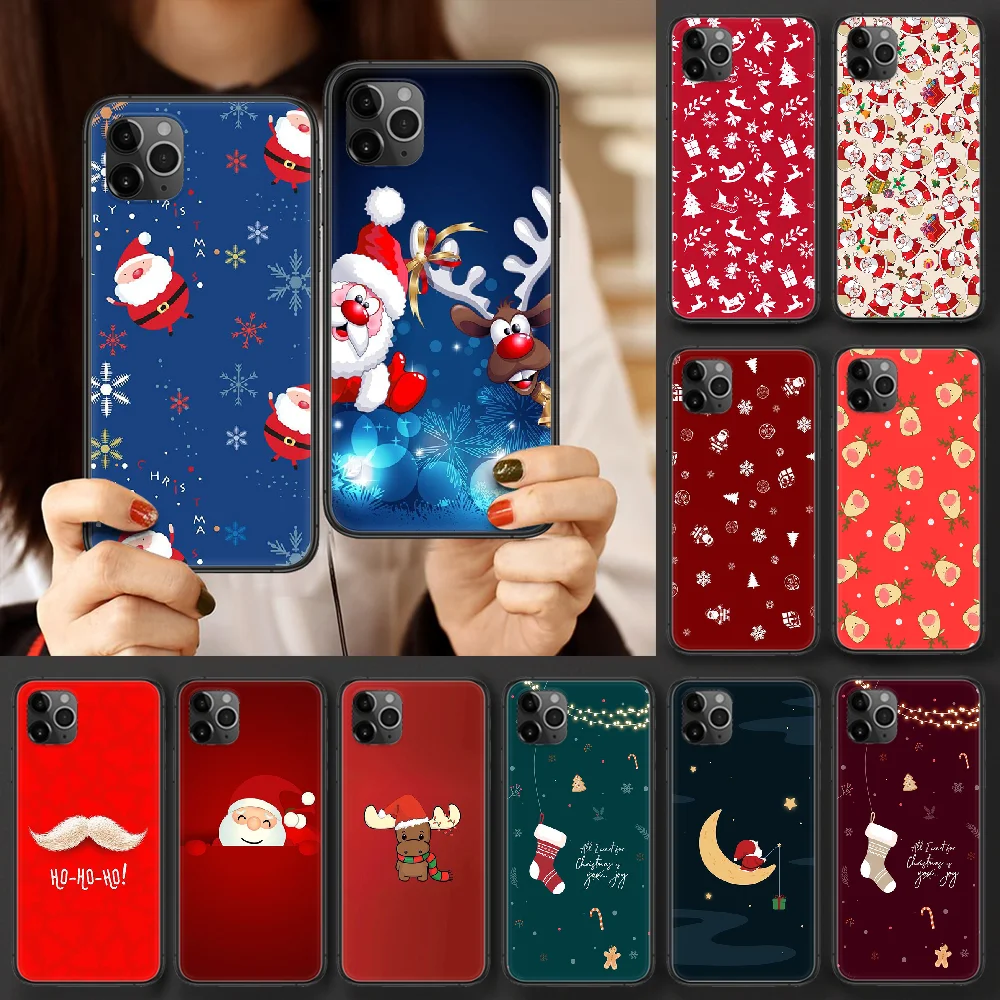 Рождественский чехол для телефона с изображением оленя Санта-Клауса подарок iphone
