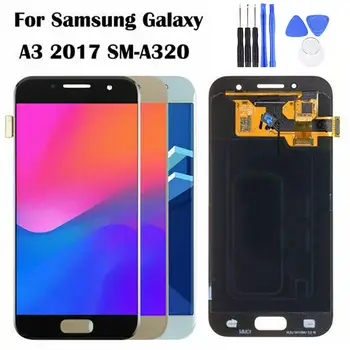 

Replacement LCD Touch Screen Digitizer for Sam-sung Galaxy A3 2017 A320 SM-A320F Replacement LCD Display without Frame + Tool