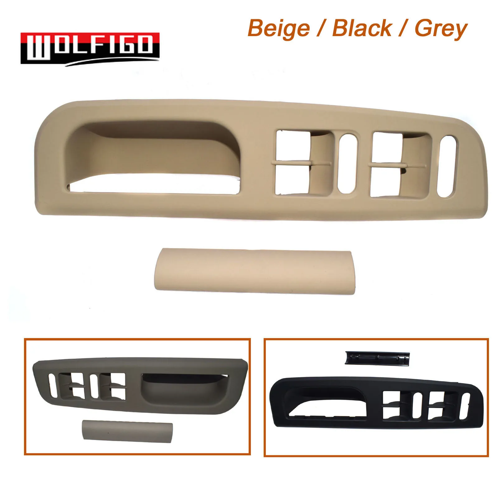 WOLFIGO Set 2PCS 내부 왼쪽 앞문 손잡이 창 스위치 베젤 트림 패널 3B0867175,3B1867171E VW Golf 4 Passat B5 New