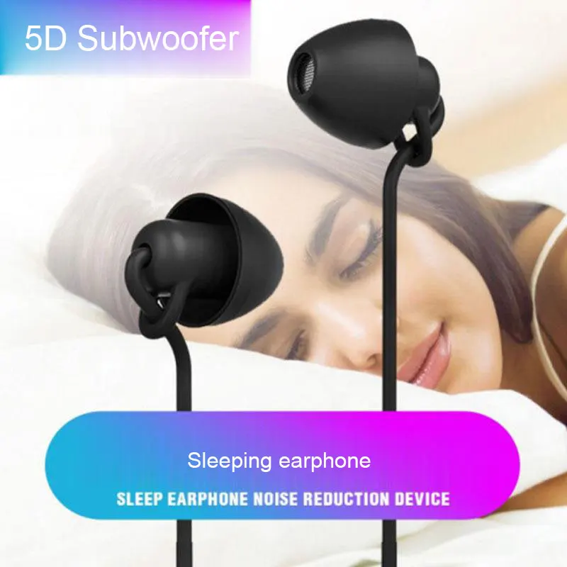 Sleep Earphone Headphones for Children Kids Student Anti-noise Sleeping Soft Wired Earphones 3.5 with Microphone for Sony Phone (2)