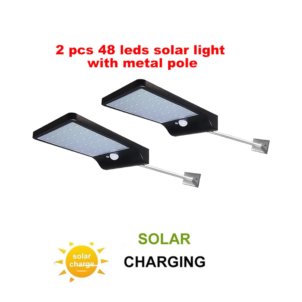 

2/4pcs 3 Modes PIR Motion Sensor 48 LED Solar lamp Solar Rechargeable Energy Saving Security Lights Outdoor Waterproof Porch Gar