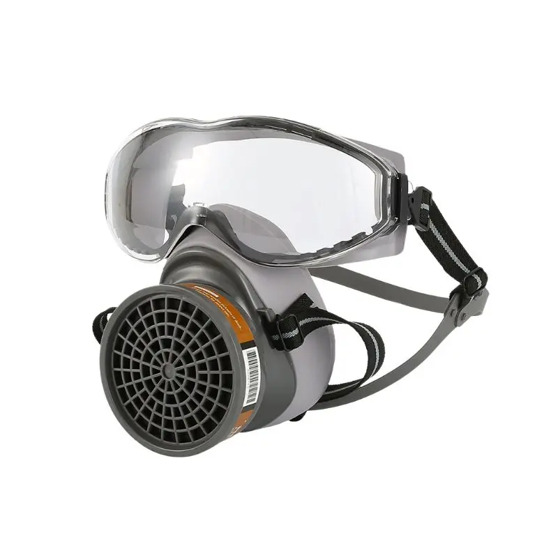 

1Set Half Face Gas Mask with Goggles Chemical Dust Mask Filter Breathing Respirators for Painting Spray Welding Industrial Acces