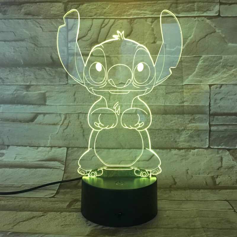 3D Светодиодная лампа для спальни настольная ночник акриловая панель usb кабель 7