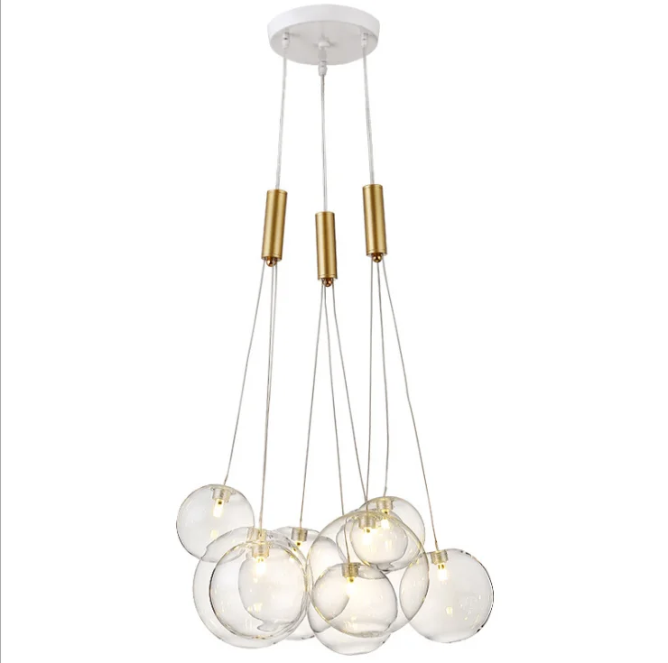 Nordic style dining room chandelier bedroom net red ins simple creative living glass ball bubble lamp | Лампы и освещение