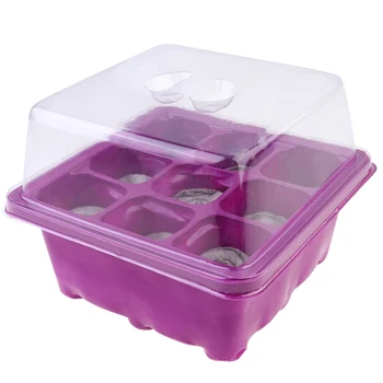 

1 Set 9 Holes Plant Seeds Germination Tray Nursery Pots Planter Flower Pot with Lids Hydroponic Grow Box Seedling Tray Garden
