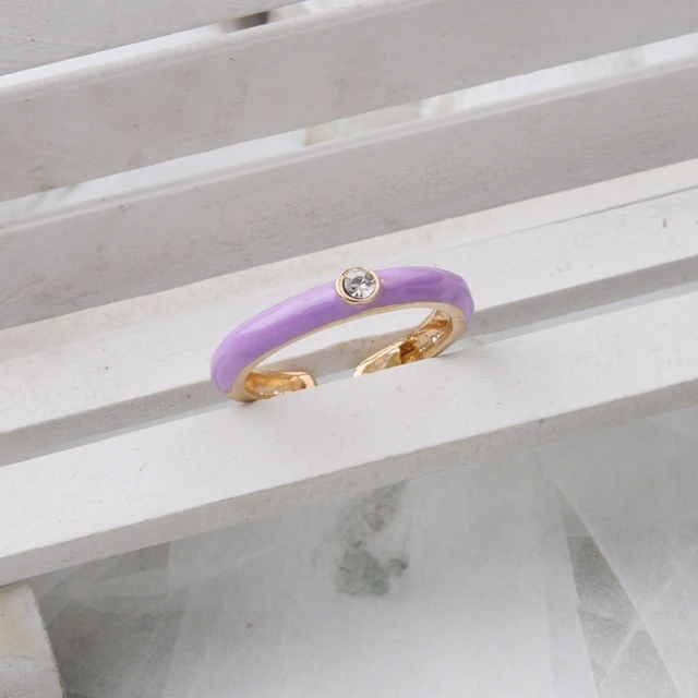 NeeFuWoFu Y2K Multicolor Enamel Dripping Oil Open Ring For Women, Adjustable  Gold Plated Chunky Finger Rings Party Jewelry MULTI