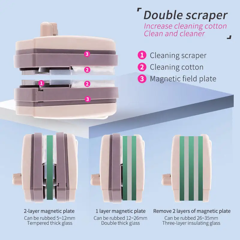 Регулируемая Магнитная стеклянная щетка для чистки моющих окон для стеклянного аквариума магнитные щетки стеклоочистителя для 5-35 мм 3-24 мм стекла
