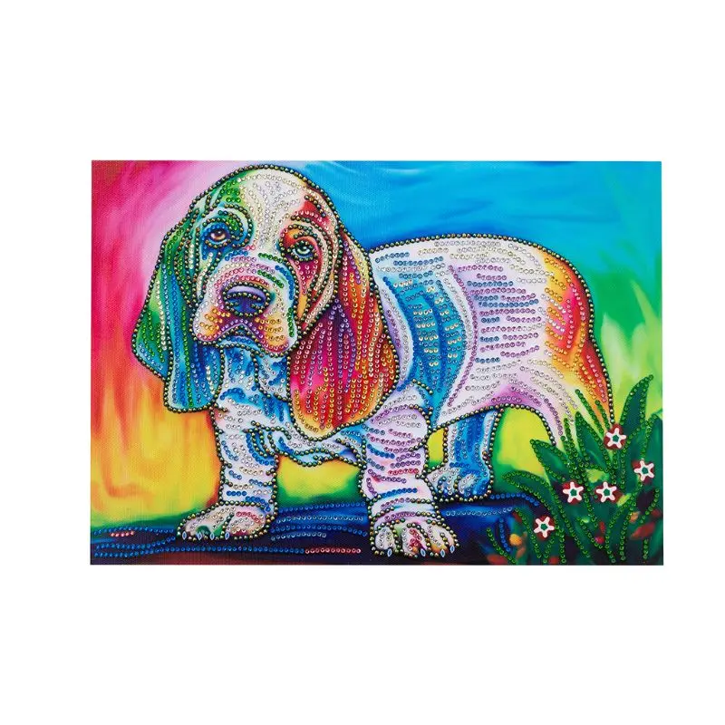 

Flower Dog 5D Special Shaped Diamond Painting Embroidery Needlework Rhinestone Crystal Cross Craft Stitch Kit DIY Q6PE