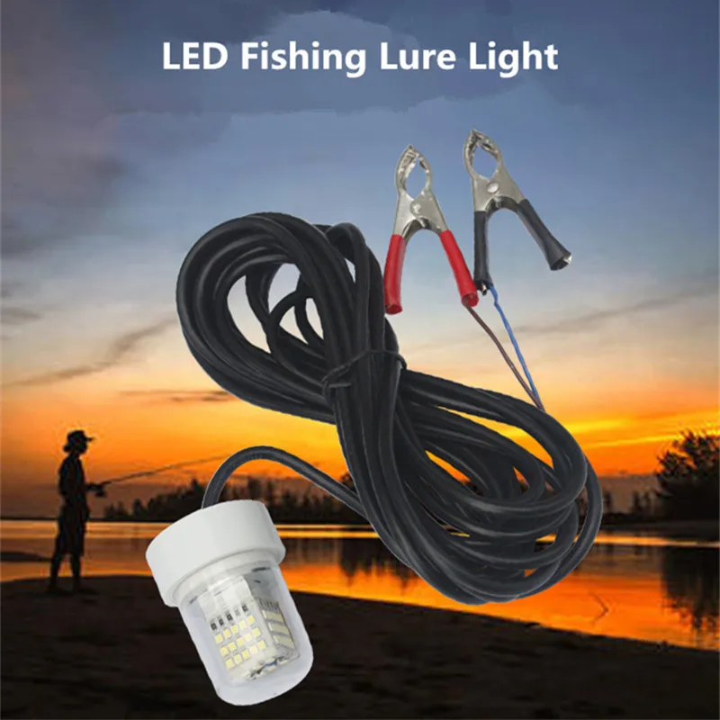 12V Underwater Fish Night Fishing Light Deep Sea Attracting Fish LED Night Luring Lamps 30W 60W for Boats Docks Fishing Tools