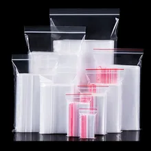 100 Uds bolsas de plástico Ziplock alimentos embalaje joyería bolsa pequeña con cierre Zip bolsas claro fresco-mantener a prueba de polvo resellable Candy StorageBag