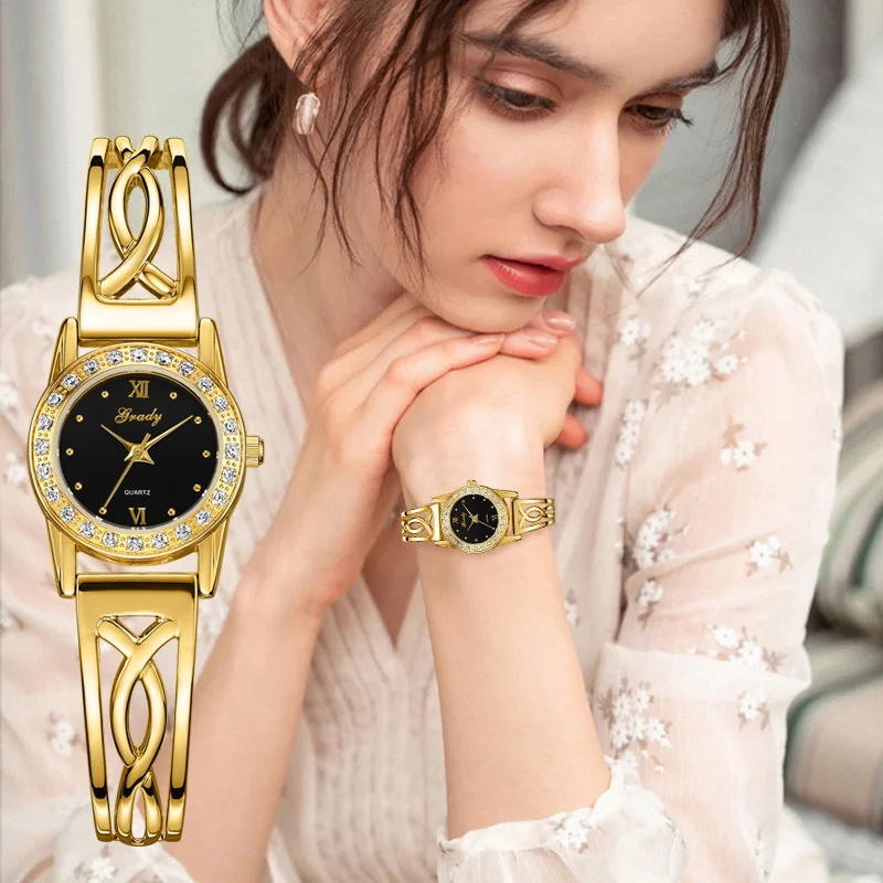 Luxe Horloge Diamant Goud Vrouwen Horloge Gratis Verzending Gift Quartz Horloges Merk Waterdicht Mode Dames Ketting Horloges