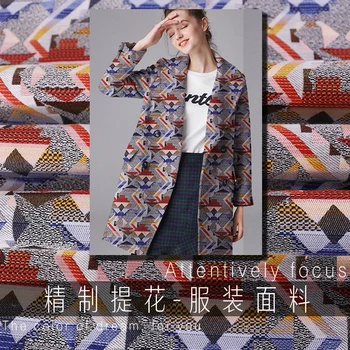 

Modern Luxury High-End Garment Material Spring and Autumn Dress Suit Clothes Fashion Jacquard Colored Stripes Graceful Fabric