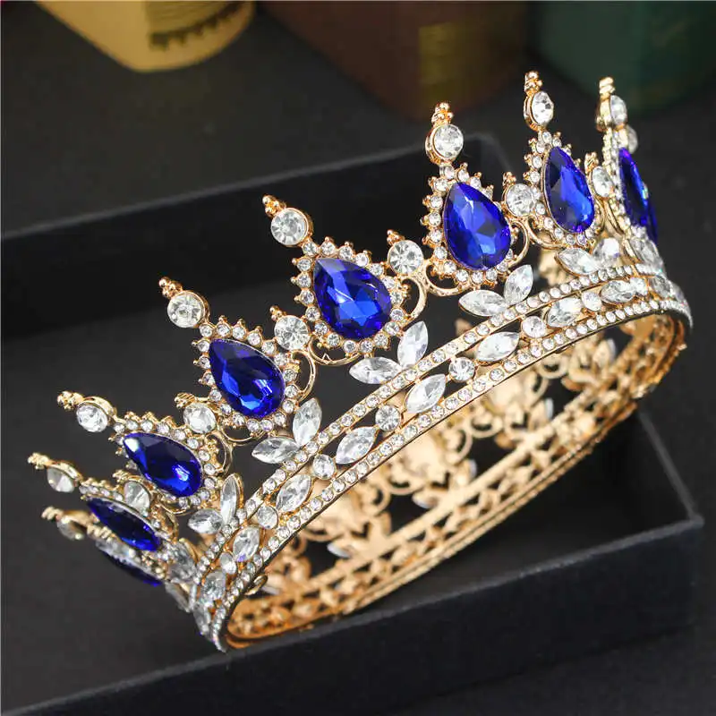 Crystal Queen King Tiaras and Crowns Bridal Diadem For Bride Women Headpiece Hair Ornaments Wedding Head Jewelry Accessories 