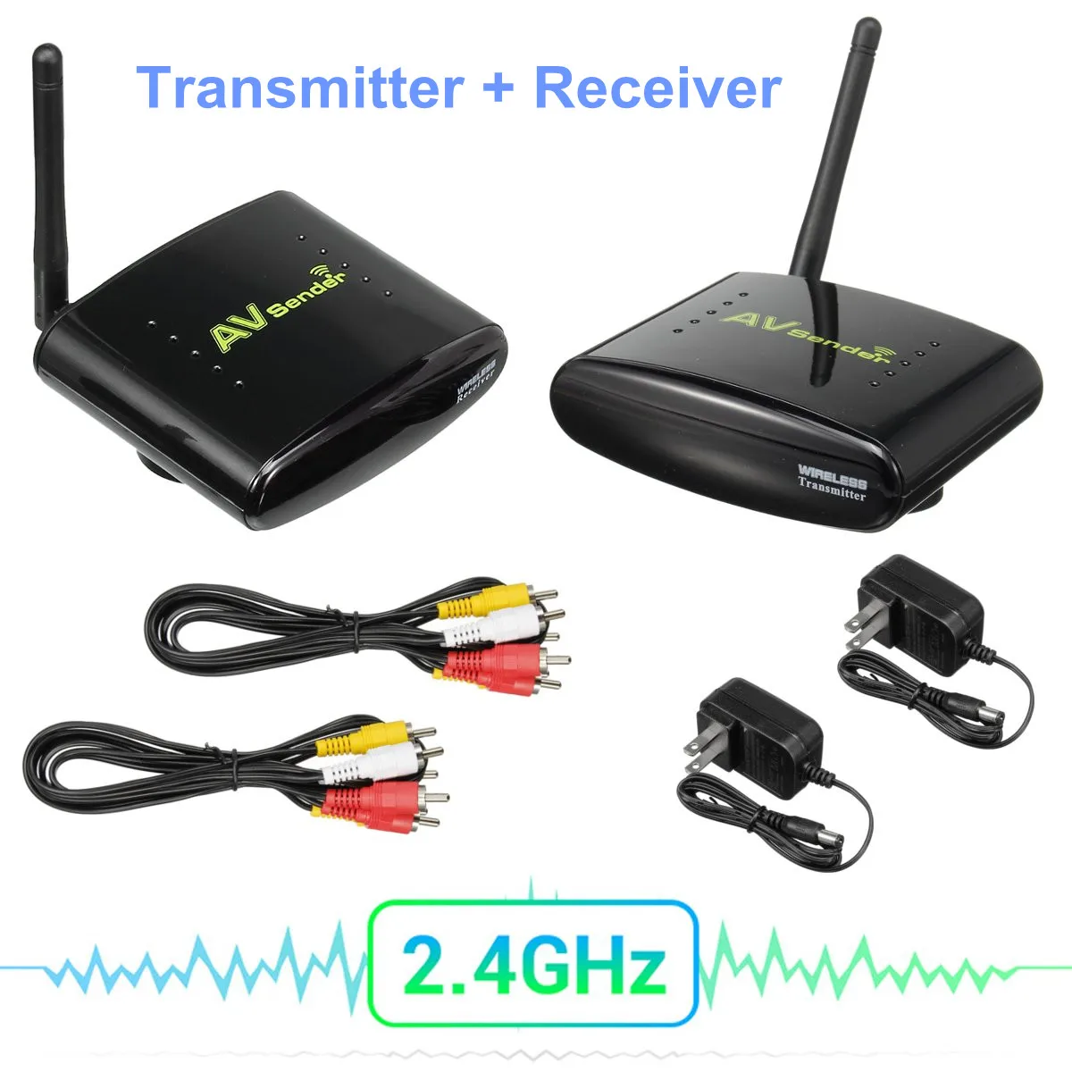 

2.4GHz RCA Wireless Graphic Video Monitor Transmitter Audio Adapter Music Sound Wireless Transmitter Receiver With Audio Cable