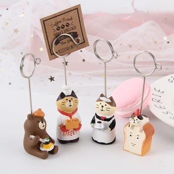 

1pc Cute Card Note Holder Clip Japanese Animal Resin Decoration Message Paper Photo Clip Stand Stationery Office School Supplies